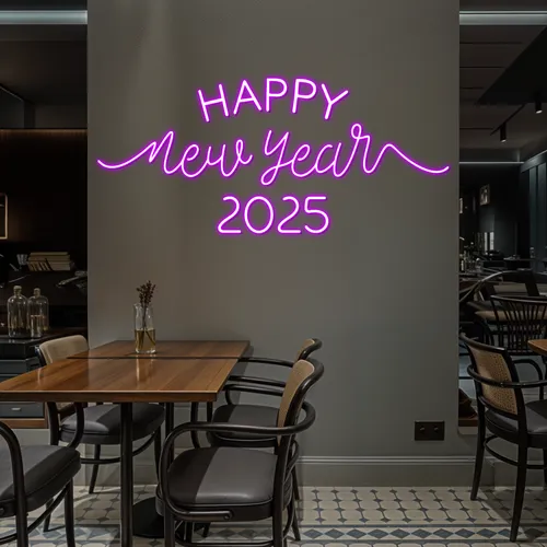 Happy New Year 2024 Neon Sign - Custom Hats Now