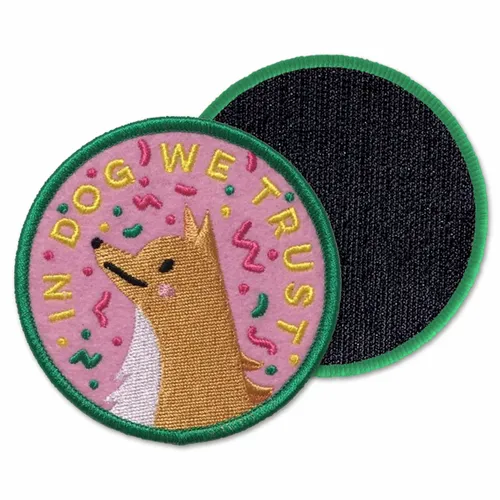 Round In Dog We Trust Velcro Patch - Tote Bags Now