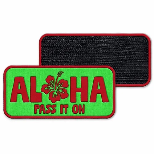 Rectangle Aloha Velcro Patch - Custom Hats Now