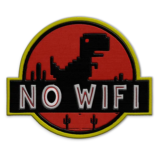 No Wifi Dino Hat Patch - Tote Bags Now