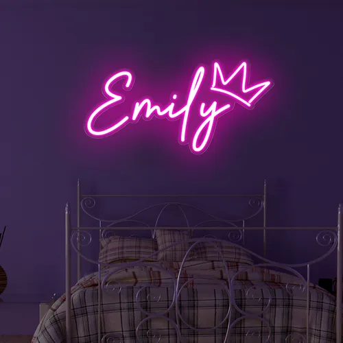 Emily Crown Neon Sign - Custom Hats Now