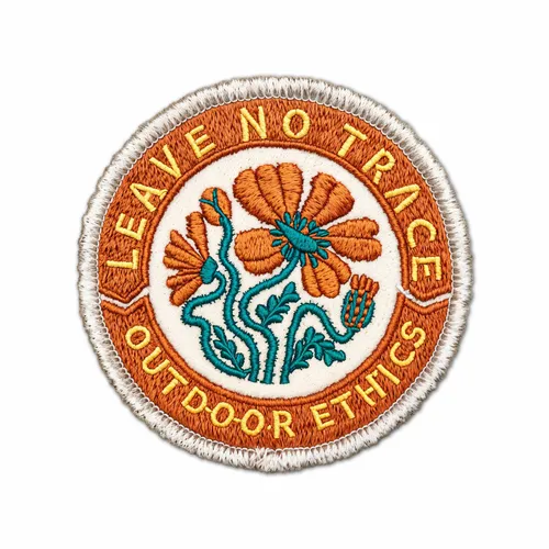 Round Leave No Trace Iron On Patch - Tote Bags Now