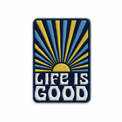 Rectangle Life is Good Iron On Patch - Custom Hats Now