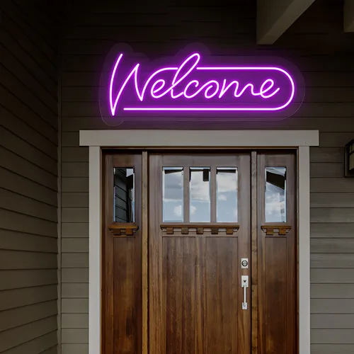 Stylish Welcome Neon Sign - Custom Hats Now