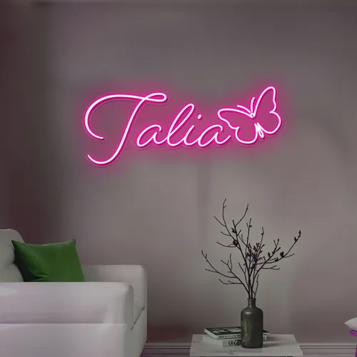 Talia Butterfly Neon Sign - Custom Hats Now