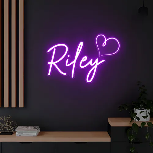 Riley Heart Neon Sign - Custom Hats Now