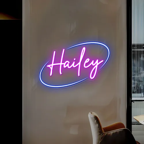 Hailey Neon Sign - Custom Hats Now