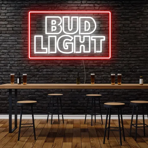 Simple Bud Light Neon Sign - Custom Hats Now
