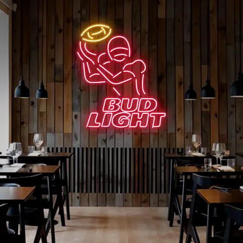Team Football Bud Light Neon Sign - Custom Hats Now