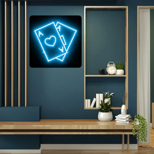 Ace in Black Neon Sign - Custom Hats Now