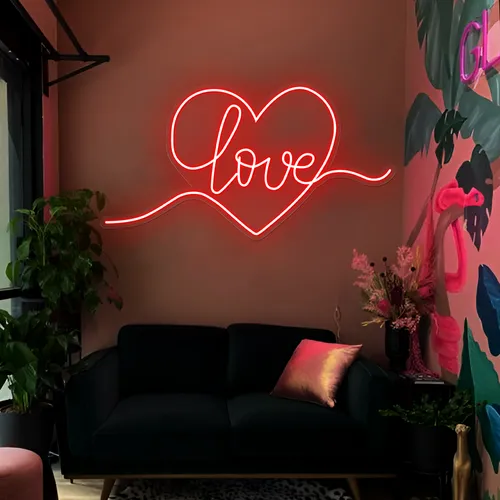Heart of Love Neon Sign - Custom Hats Now