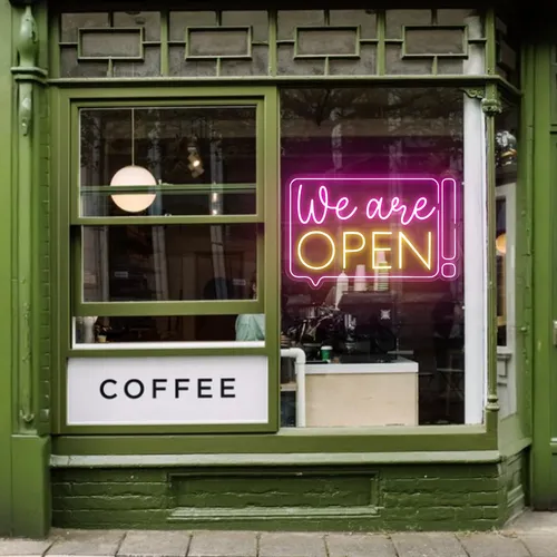 Striking Open Neon Sign - Custom Hats Now