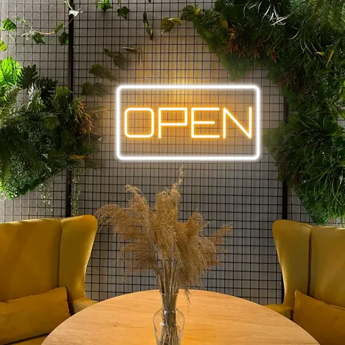 Inviting Open Neon Sign - Custom Hats Now