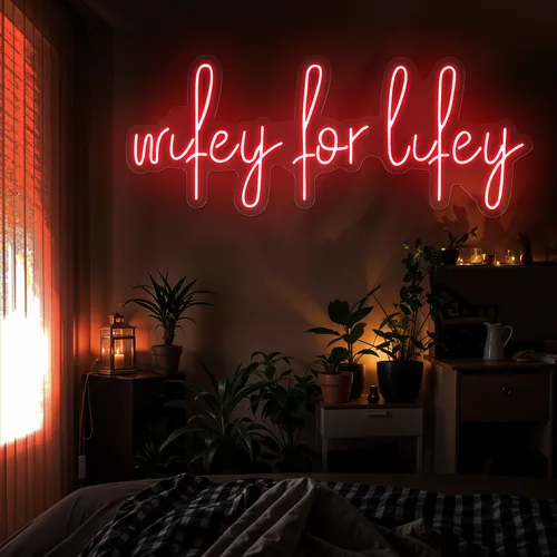 Wifey for Lifey Neon Sign - Custom Hats Now