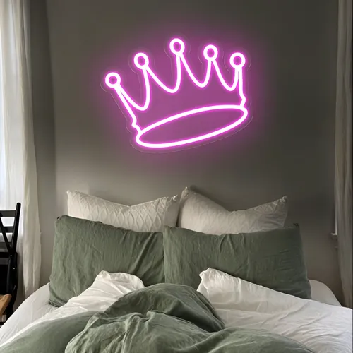 Majestic Pink Crown Neon Sign - Custom Hats Now