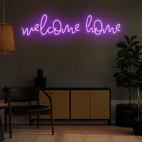 Welcome Home Neon Sign - Custom Hats Now
