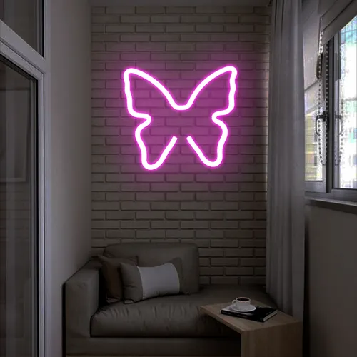 Flutter Pink Neon Sign - Custom Hats Now