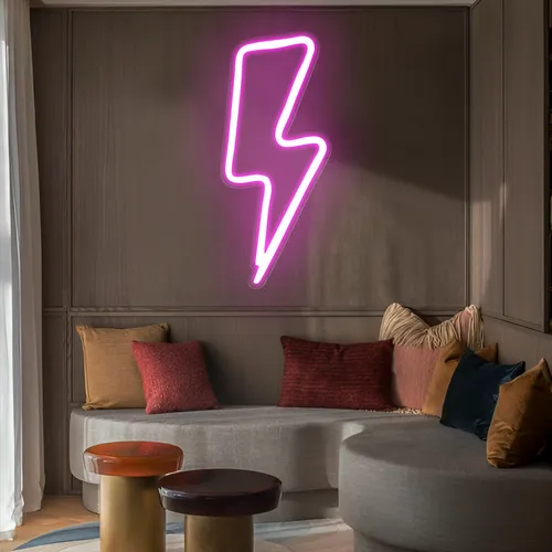 Pink Thunder Neon Sign - Custom Hats Now