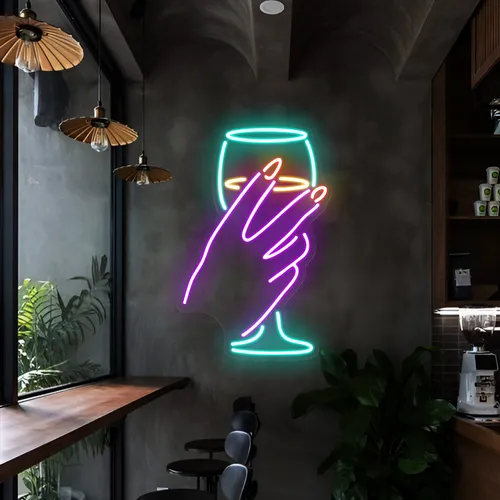Chic Glass Neon Sign - Custom Hats Now
