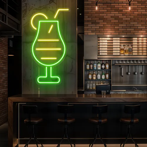 Sparkling Toast Glass Neon Sign - Custom Hats Now