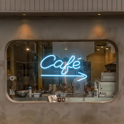 Cafe Window Neon Sign - Custom Hats Now