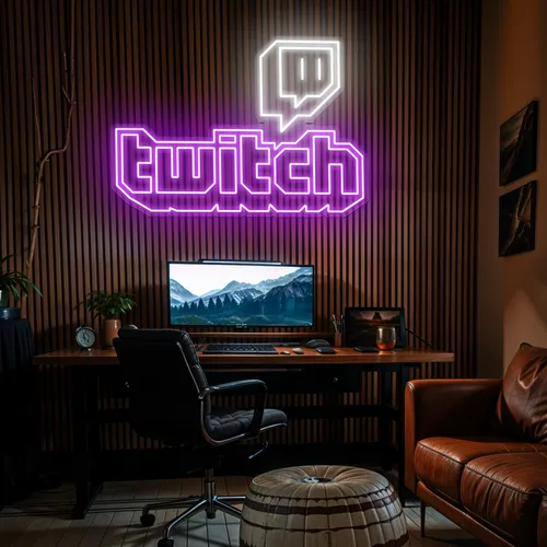 Twitch Gaming Room Neon Sign - Custom Hats Now