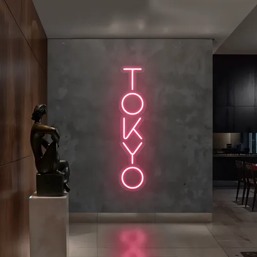 Tokyo Vertical Neon Sign - Custom Hats Now