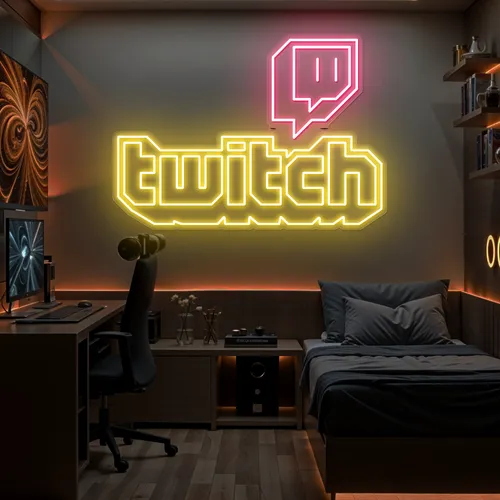 Twitch Bold Glow Neon Sign - Custom Hats Now
