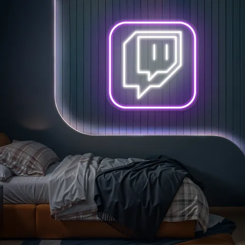 Twitch Logo Bedroom Neon Sign - Custom Hats Now