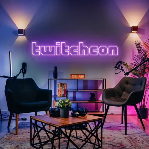 TwitchCon Gamer Lounge Neon Sign - Custom Hats Now