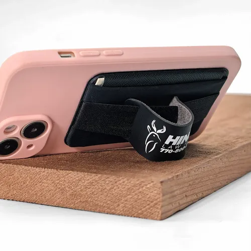Leather Phone Wallet with Hand Grip - Custom Hats Now