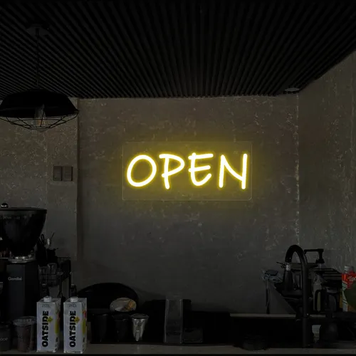 Open Neon Sign (small handwritten style) - Custom Hats Now