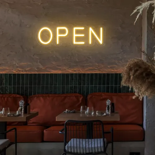 Open Block Neon Sign - Custom Hats Now