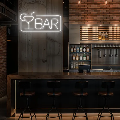 Bar Neon Sign - Custom Hats Now