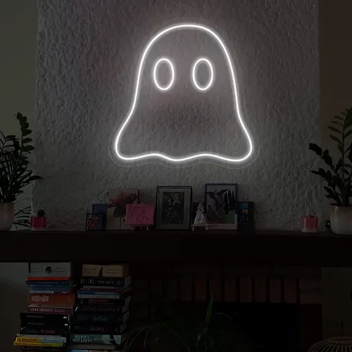 Mini Ghost Neon Sign - Custom Hats Now