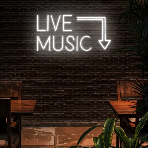 Live Music Neon Sign - Custom Hats Now