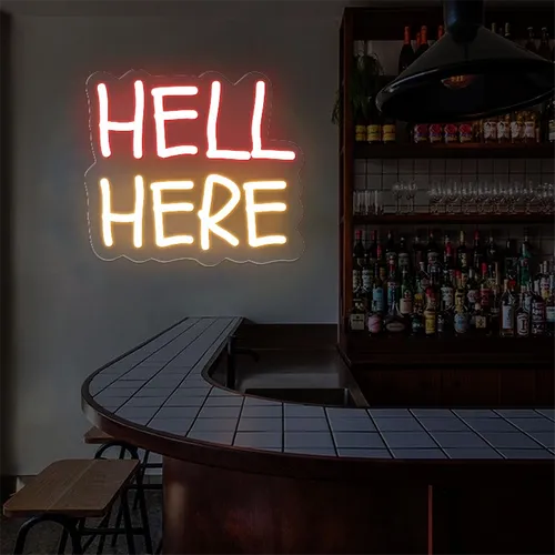 Hell Here Neon Signs - Custom Hats Now