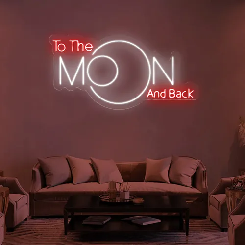 To The Moon and Back Neon Sign - Custom Hats Now