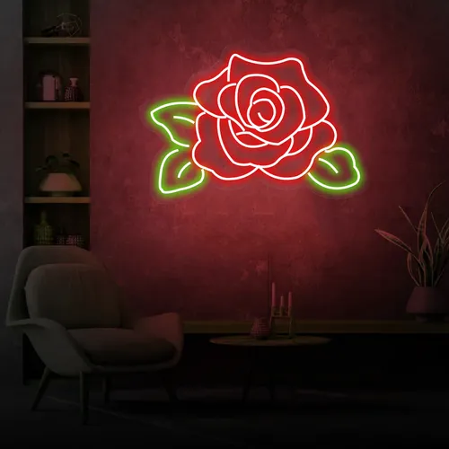Rose Neon Sign - Custom Hats Now