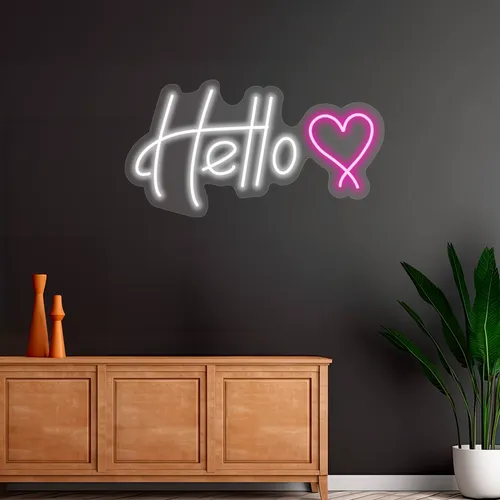 Custom Hello Neon Signs - Custom Hats Now