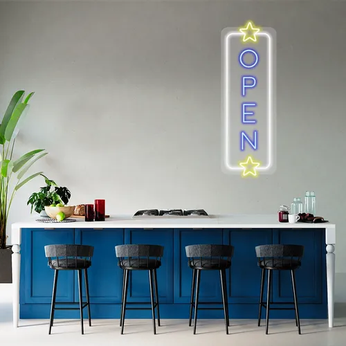 Custom Vertical Neon Open Signs - Custom Hats Now