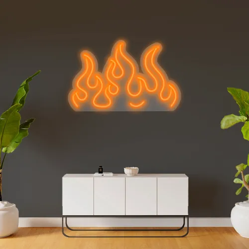 Custom Fire Neon Signs - Custom Hats Now