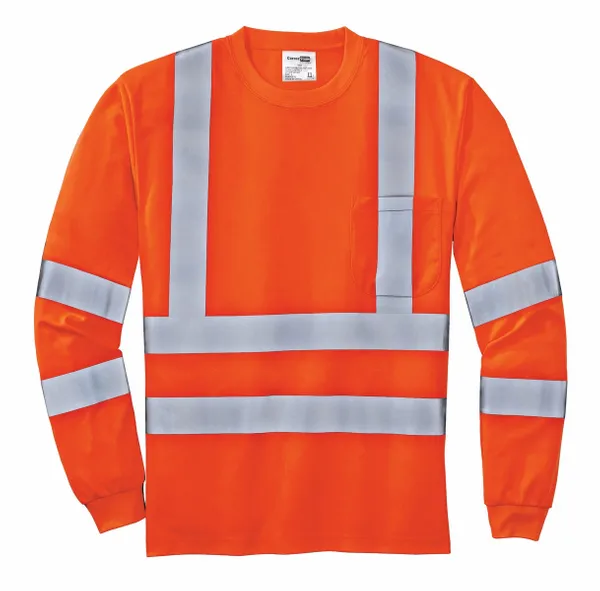 CornerStone - ANSI 107 Class 3 Long Sleeve Snag-Resistant Reflective T-Shirt. CS409 - Custom Hats Now