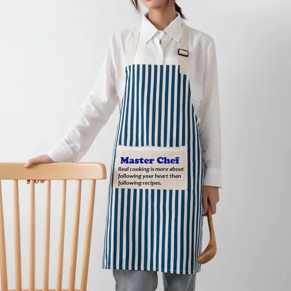 Cotton and Linen Striped Apron - Custom Hats Now