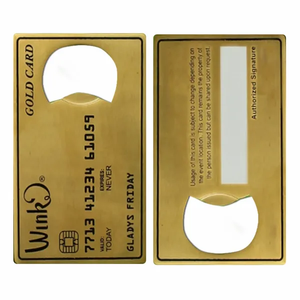 Gold Card Shaped Bottle Opener - Custom Hats Now