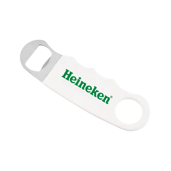 White Hand Grip Flat Bottle Opener - Custom Hats Now