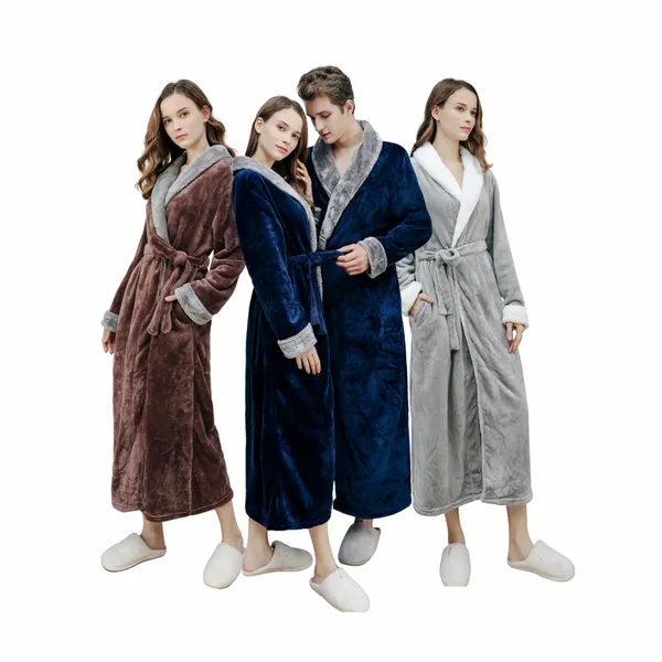 Stylish Custom Contrast Fleece Bathrobes - Custom Hats Now