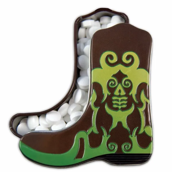 Green Cowboy Boot-Shaped Mint Tin - Custom Hats Now