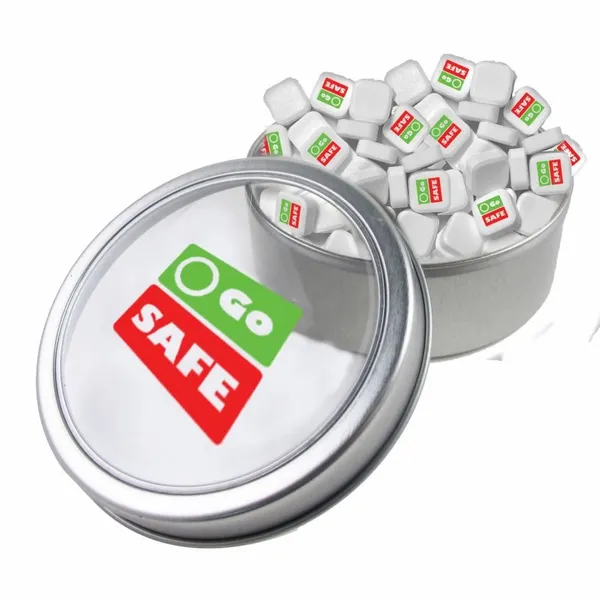 Large Top View Tin - Imprinted Square Mints - Custom Hats Now