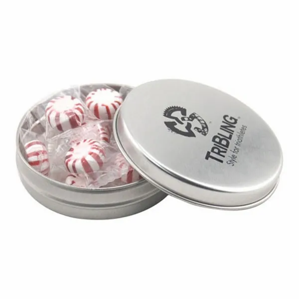 Round Tin with Starlight Peppermints - SBF2900 - Custom Hats Now